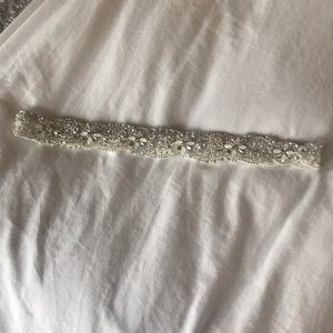Silver Beaded Bridal Dress Belt
